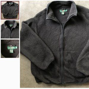 Men's J.Crew Full Zip Pile Fleece Jacket  (Black)